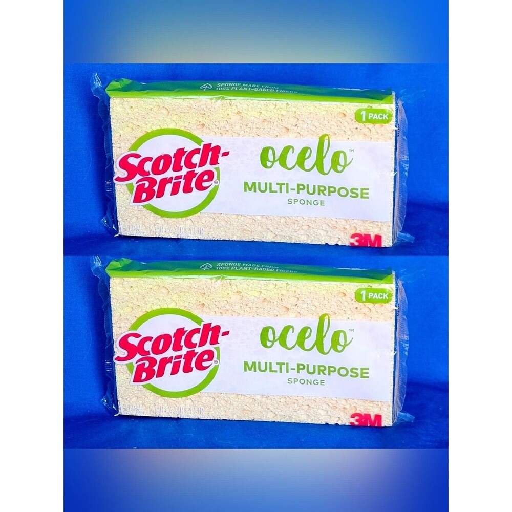 Scotch-Brite 3M Ocelo LARGE Multi-Purpose Sponge NEW (2 Packs) RARE Sealed